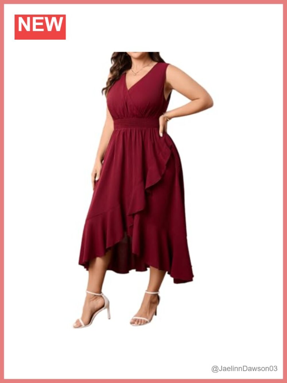 Womens Plus Size Sleeveless Midi Dress Wrap V Neck High Low Hem Party Wedding